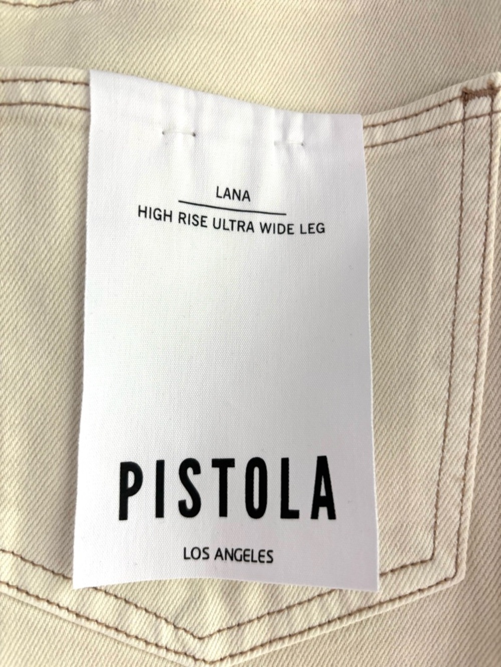 NWT Pistola  Cream Wide-Leg High-Rise Jeans - Picture 3 of 6